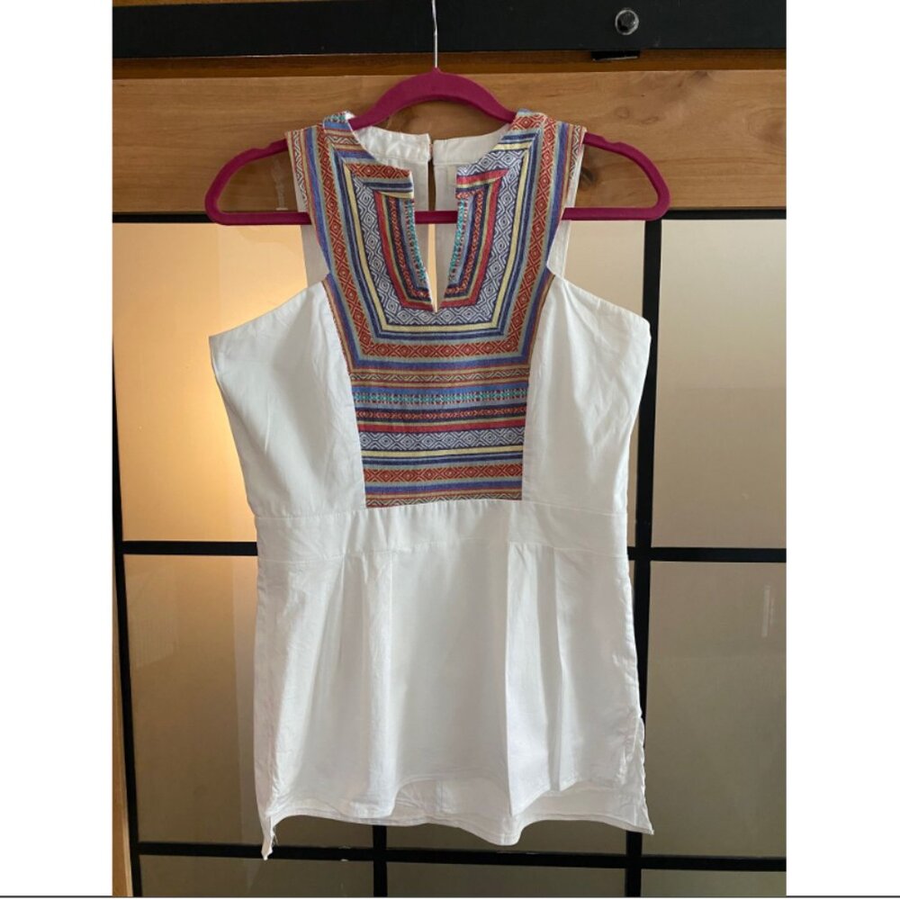 White embroidered tank